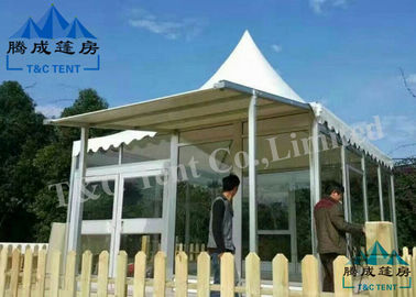 आकार नरम पीवीसी दीवारों / ग्लास दीवारों के साथ जस्ती पारदर्शी होटल बेल तम्बू