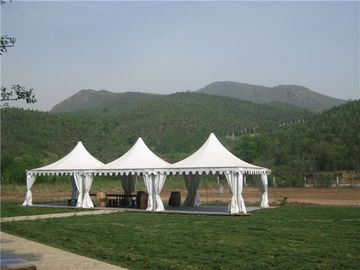 व्हाइट 5x5m उच्च चोटी शिवालय चंदवा तम्बू वाणिज्यिक शो के लिए वाणिज्यिक आउटडोर मार्की तम्बू अनुकूलित