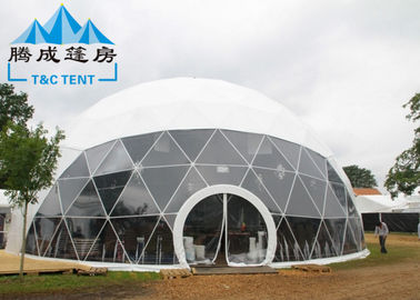 Q235 हॉप डुबकी जस्ती स्टील पाइप के साथ बहु-कार्यात्मक पारदर्शी सफेद जियोडेसिक डोम तम्बू