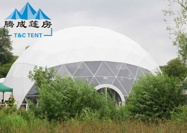 Q235 हॉप डुबकी जस्ती स्टील पाइप के साथ बहु-कार्यात्मक पारदर्शी सफेद जियोडेसिक डोम तम्बू